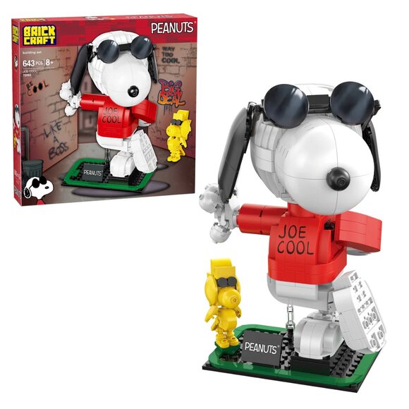 Brickcraft Peanuts Joe Cool Brick Building Set Multicolor  Brickcraft Peanuts Snoopy as Joe Cool - NIB